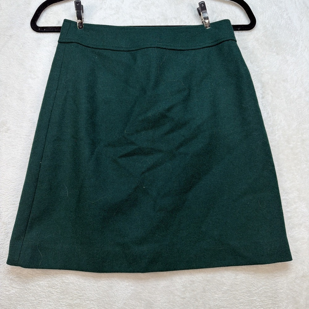 J.Crew Emerald Green Wool Blend Mini Skirt Womens 0 Preppy NWT‎ A-Line